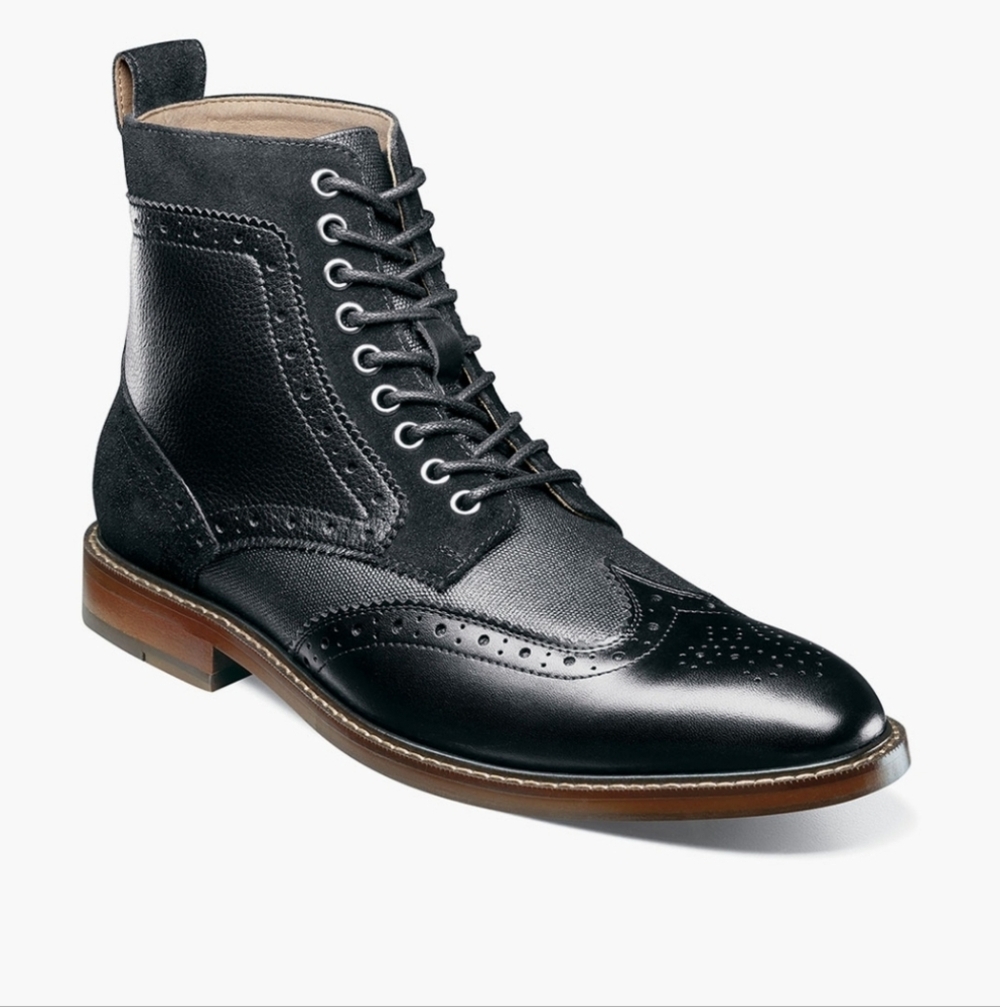 Stacy Adams men's Finnegan Wingtip Boot Fashion Boot Size 9.5M